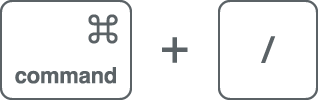 command+/のショートカット画像