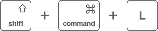 shift+command+Lのショートカット画像